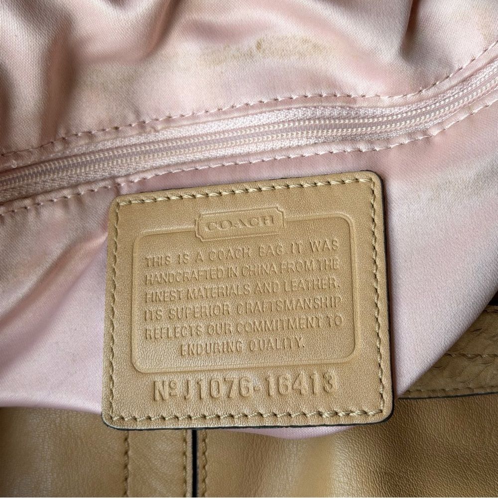 Coach Colette Leather Hobo Bag Tan Python Trim Slouchy Shoulder Bag 16418 - Picture 3 of 15